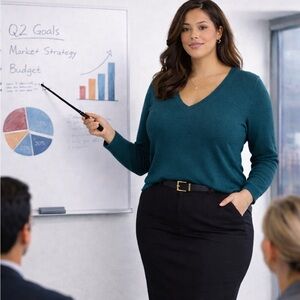 The Limited Teal V-Neck Sweater XL | Classic Soft Knit Long Sleeve